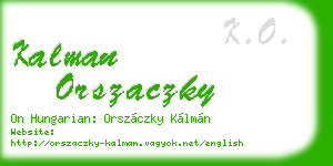 kalman orszaczky business card